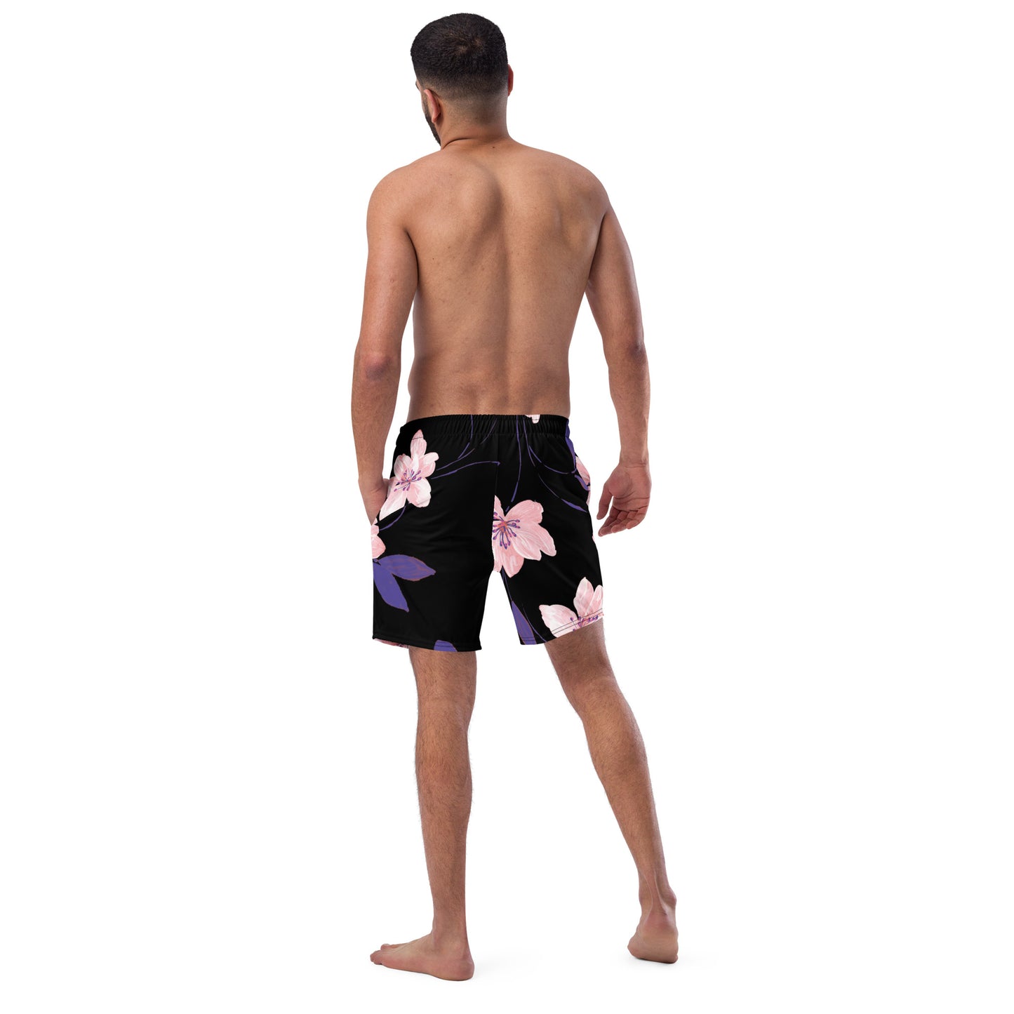 Reviax Training Purple Flower Print Men's swim trunks