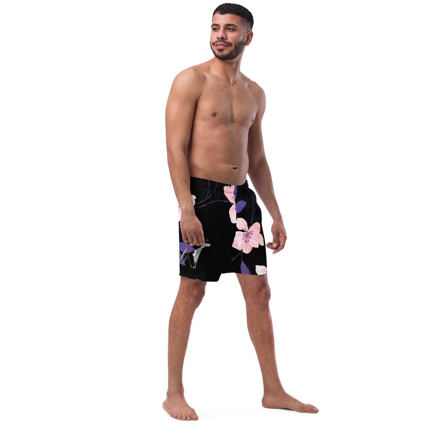 Reviax Training Purple Flower Print Men's swim trunks