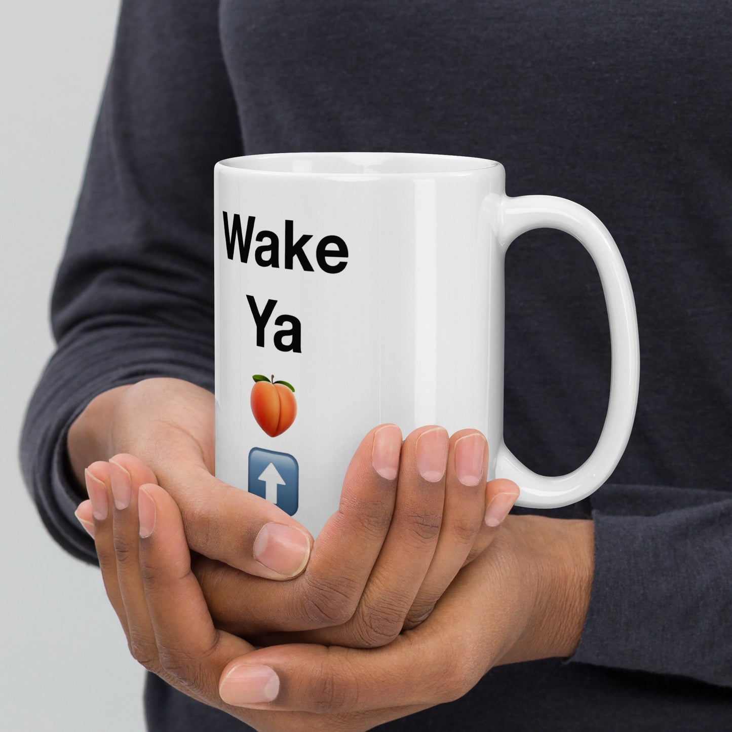 Reviax Wake Ya Ass Up White glossy mug