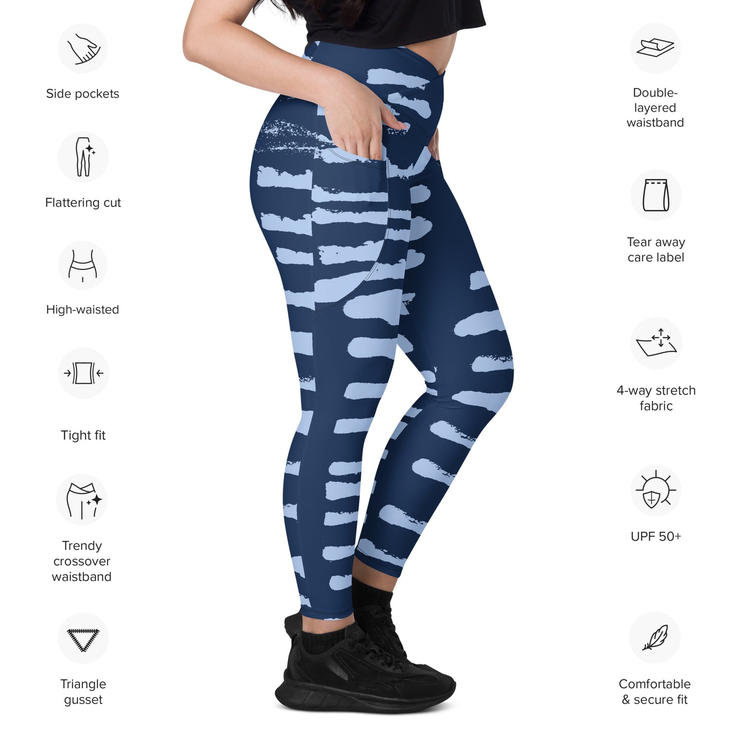 FitFox Crossover leggings with pockets