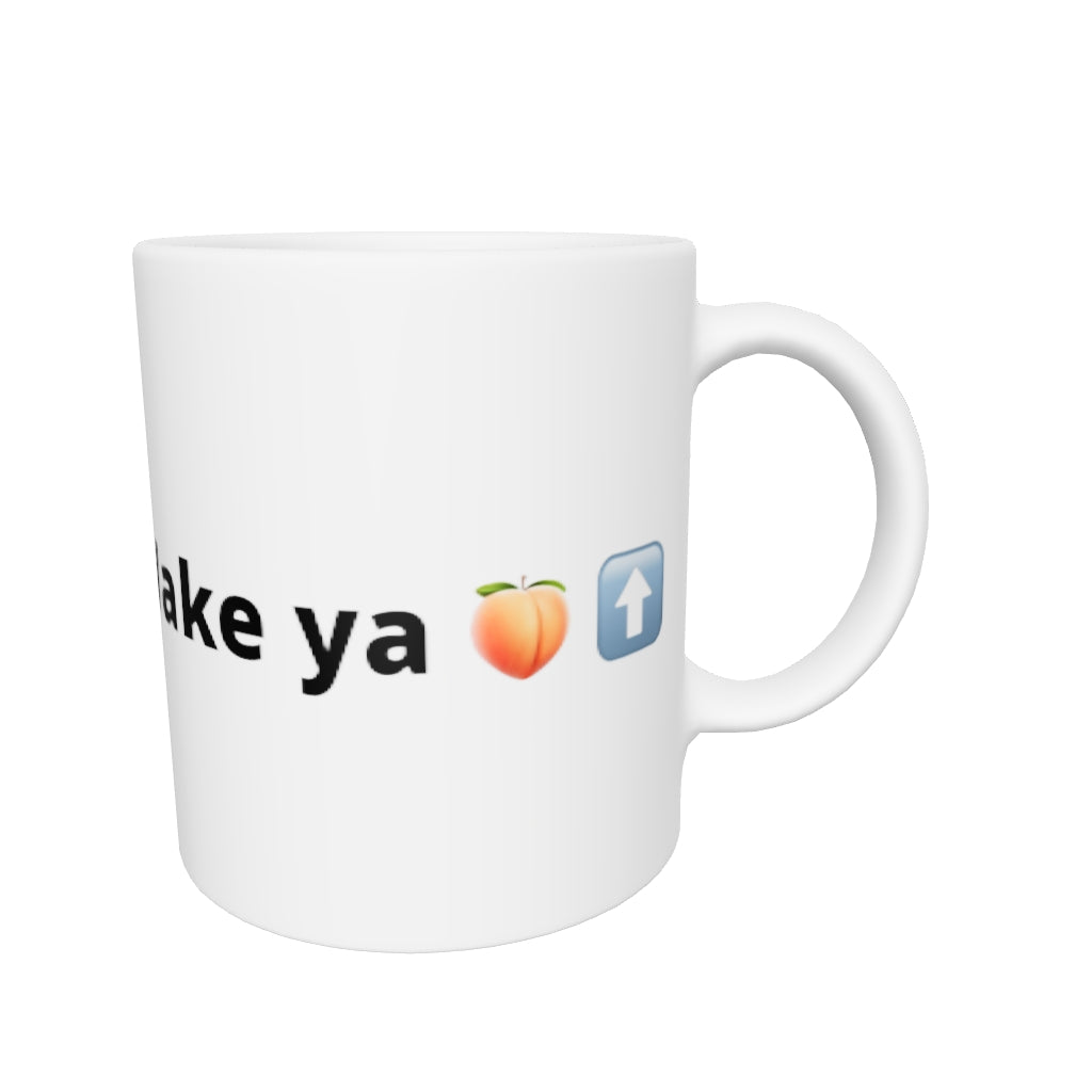 Reviax Training Wake Ya 🍑 ⬆️ White glossy mug