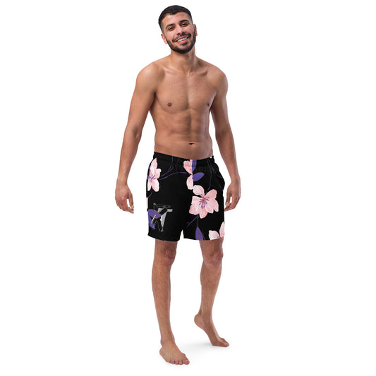 Reviax Training Purple Flower Print Men's swim trunks