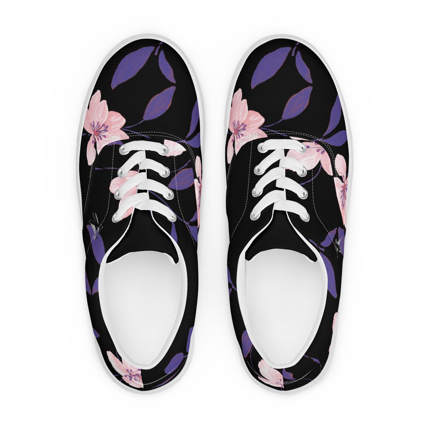 Reviax Training Purple Flower Print Men’s lace-up canvas shoes