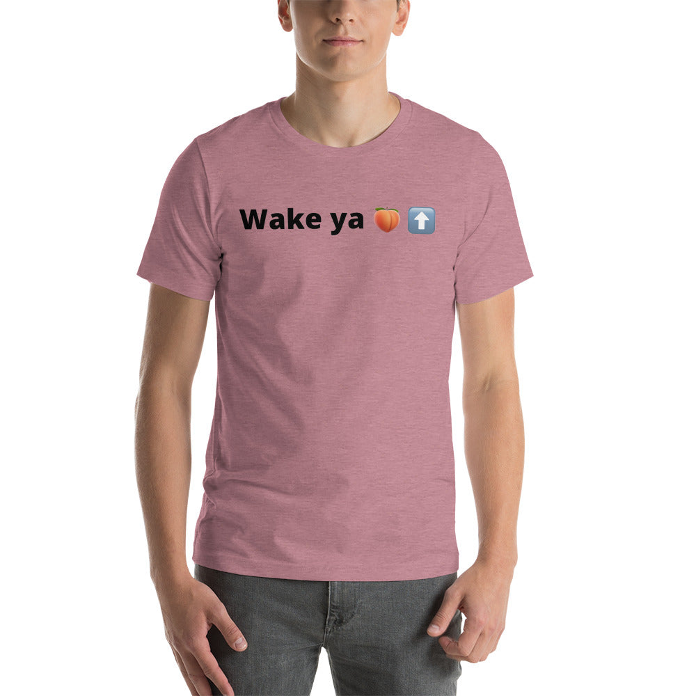 Reviax Training wake ya ass up black letters Short-sleeve unisex t-shirt