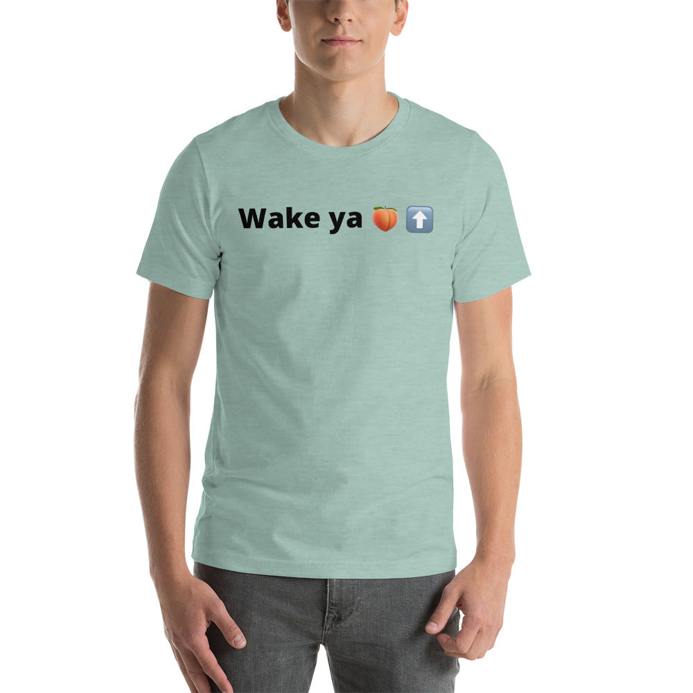 Reviax Training wake ya ass up black letters Short-sleeve unisex t-shirt