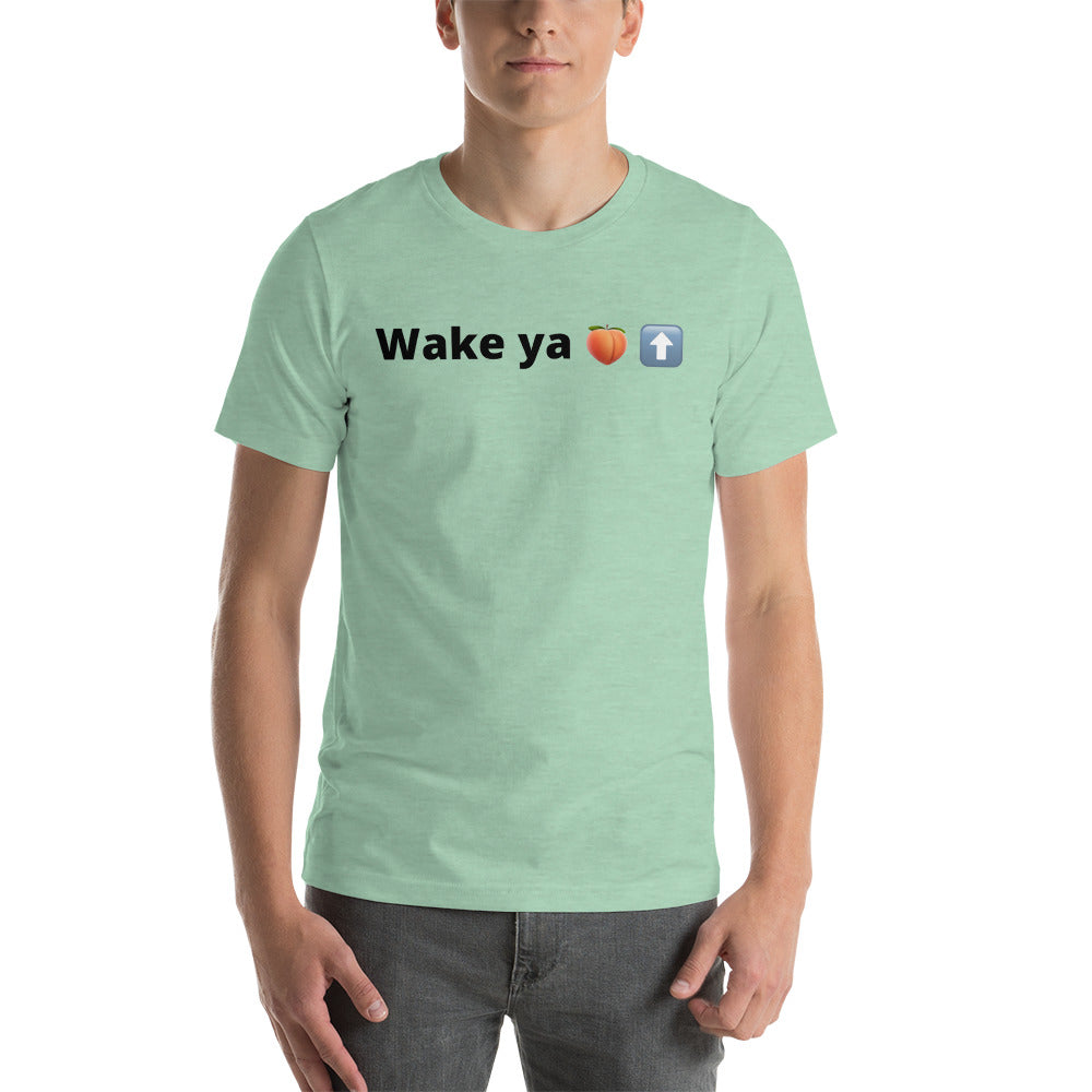 Reviax Training wake ya ass up black letters Short-sleeve unisex t-shirt