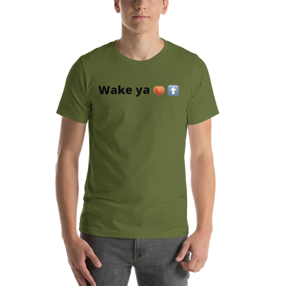 Reviax Training wake ya ass up black letters Short-sleeve unisex t-shirt