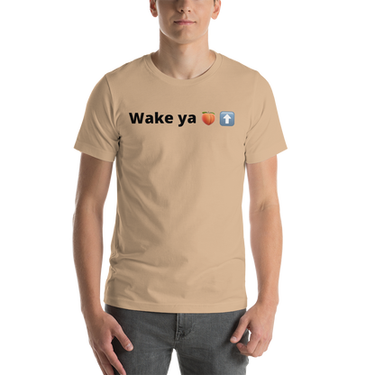 Reviax Training wake ya ass up black letters Short-sleeve unisex t-shirt