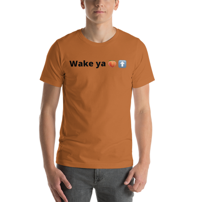 Reviax Training wake ya ass up black letters Short-sleeve unisex t-shirt