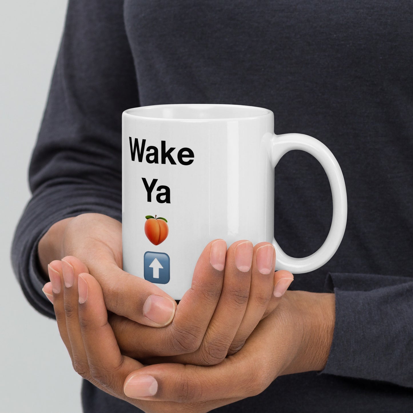 Reviax Wake Ya Ass Up White glossy mug